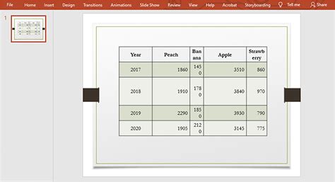 distribute rows evenly PowerPoint